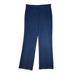 Vintage 70s Ecco Bay Pants Women’s Medium M Blue Ankle Trouser Wide Leg Knit USA